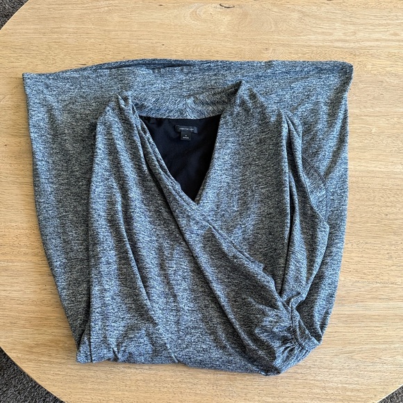 Ann Taylor Asymmetrical Gray Wrap Dress - Picture 4 of 4